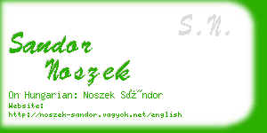 sandor noszek business card